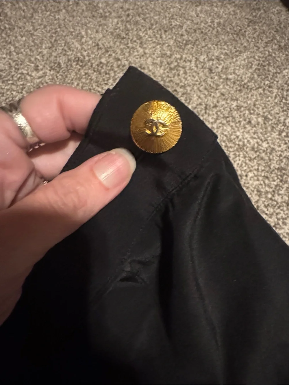 Vintage 80s Chanel Black Silk Pleated Women's Skirt